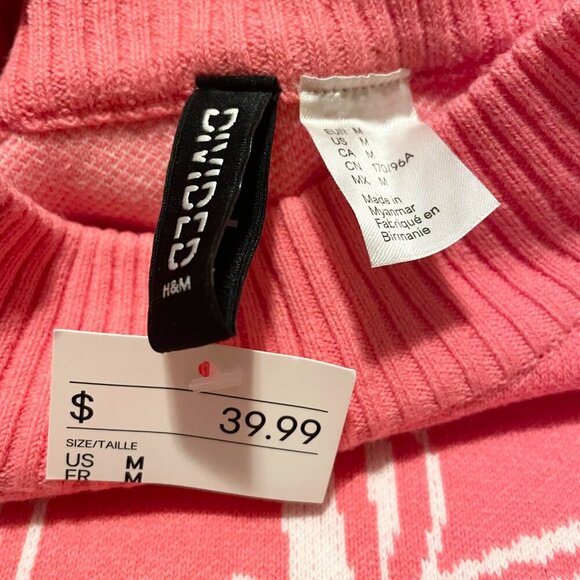 H&M Not Your Baby Pink Knit Sweater Womens Size Medium - Picture 3 of 16